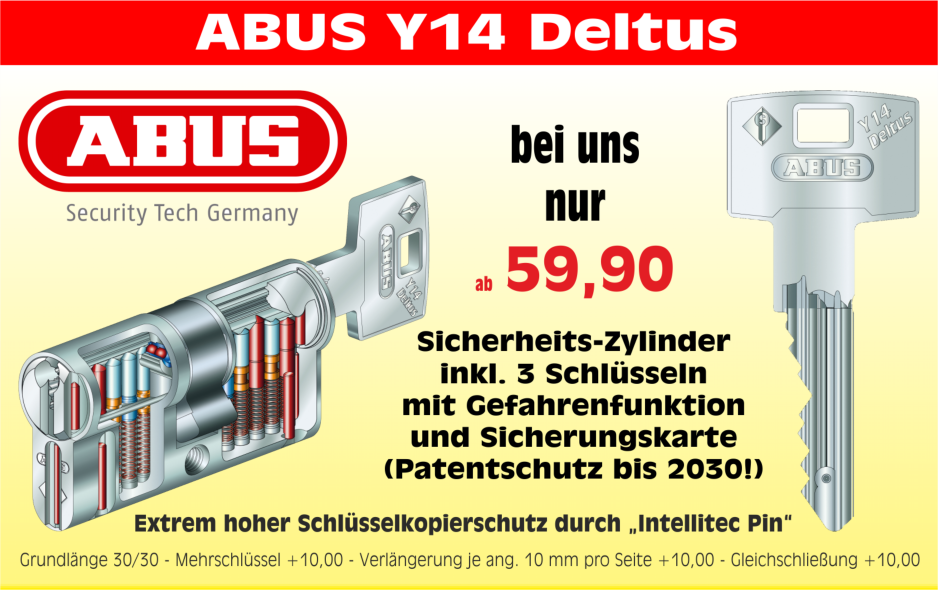 Schlüsseldienst Köln - Sicherheits-Tür-Zylinder von ABUS im Angebot